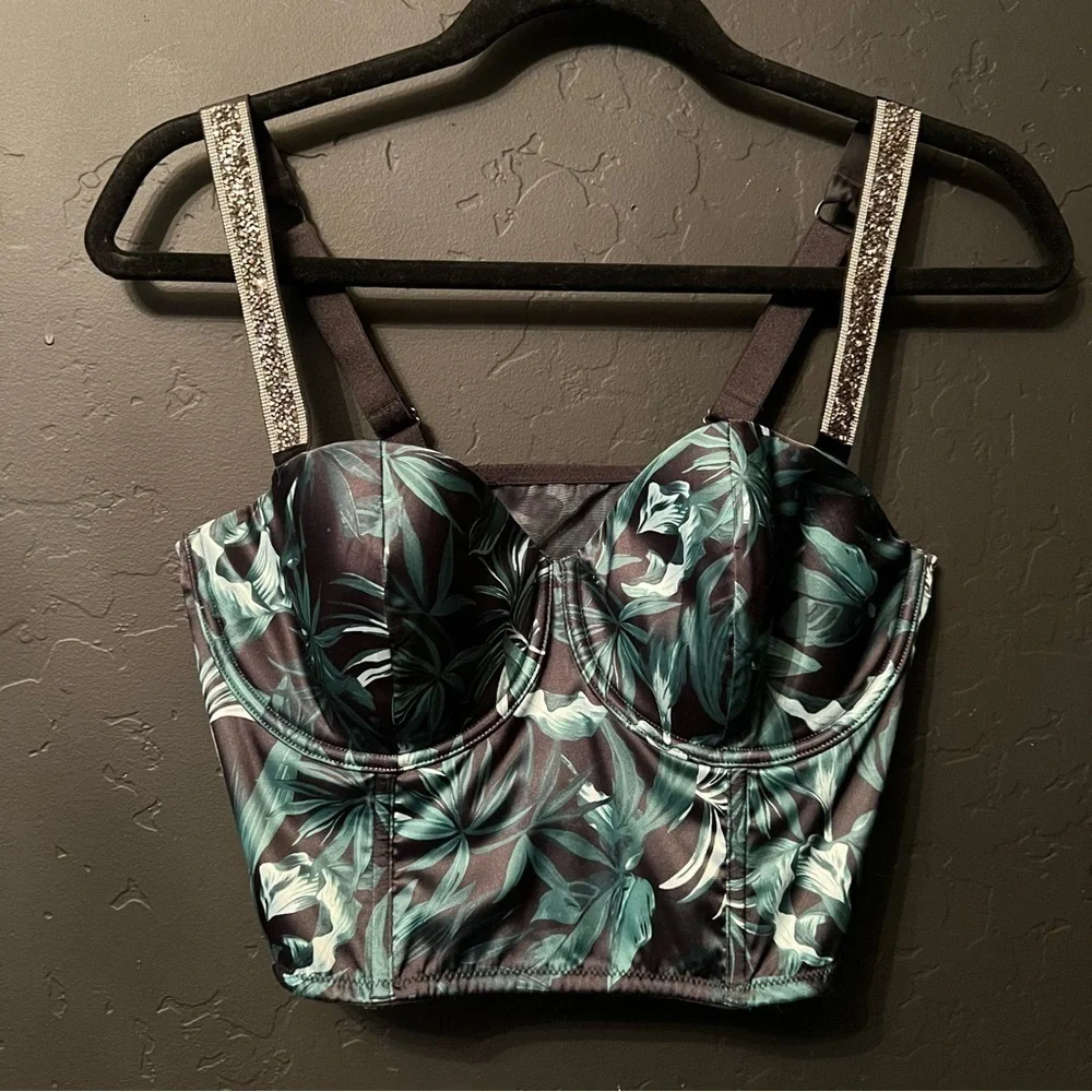 Victoria's Secret Size 36 D VERY SEXY Lightly Lined Shine Strap Bra Top Tropical